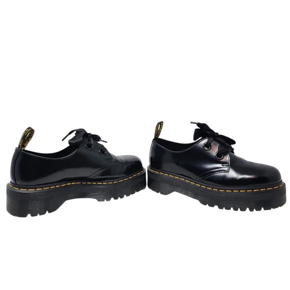 Dr.Martens Holly Platform Oxford In Black Patent Leather Size 9 - Picture 10 of 16